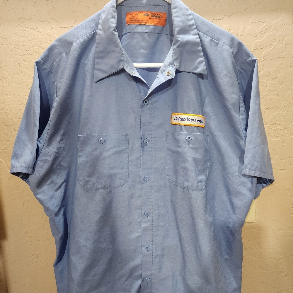 Vintage United Van Lines Trucker Style Short Sleeve Button Shirt Men's 2XL